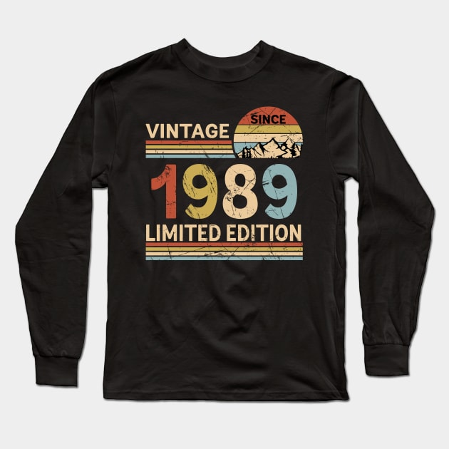 Vintage Since 1989 Limited Edition 34th Birthday Gift Vintage Men's Long Sleeve T-Shirt by Schoenberger Willard